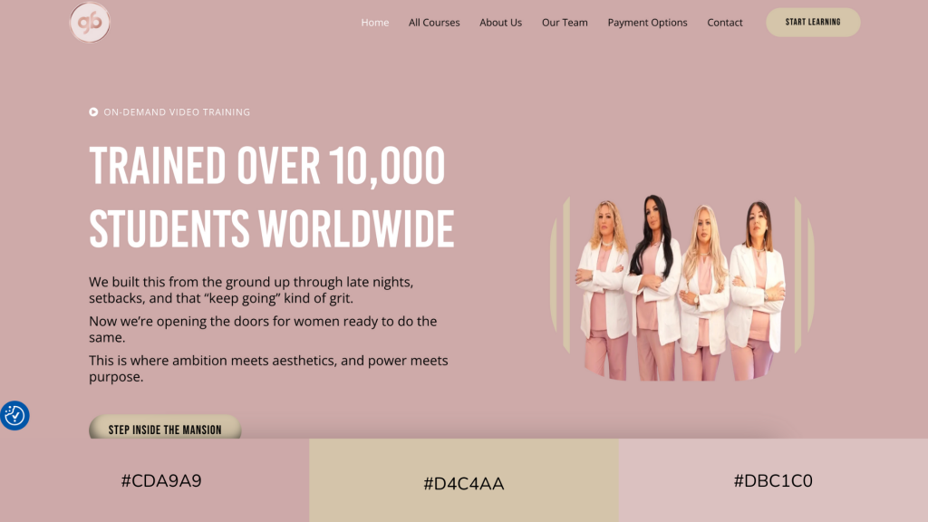 Palette de couleurs site web ambiance nude elegant