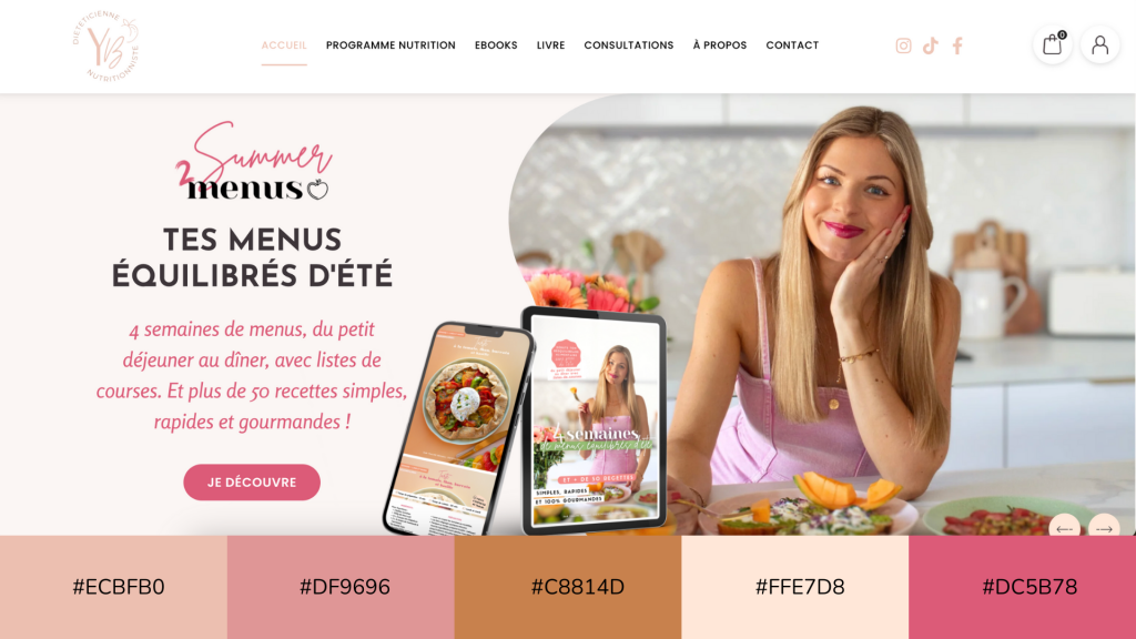 Palette de couleurs site web terrracotta chaleureuse