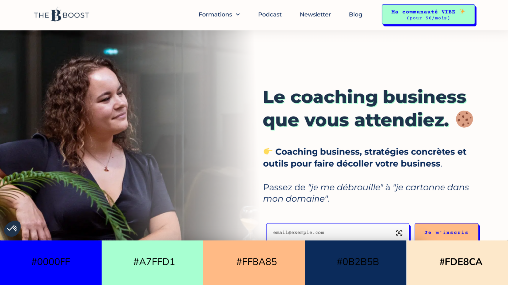 Palette de couleurs site web ambiance rivera contemporaine