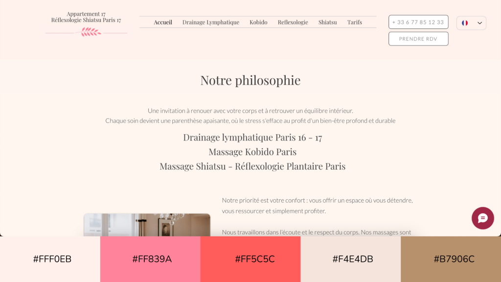 Palette de couleurs site web ambiance chaleur solaire assumée