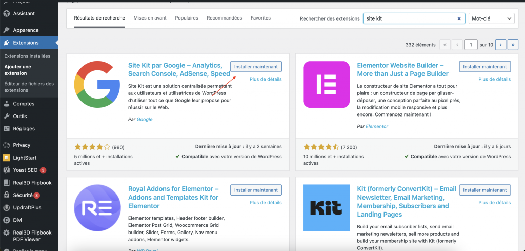 Plugin site kit google wordpress