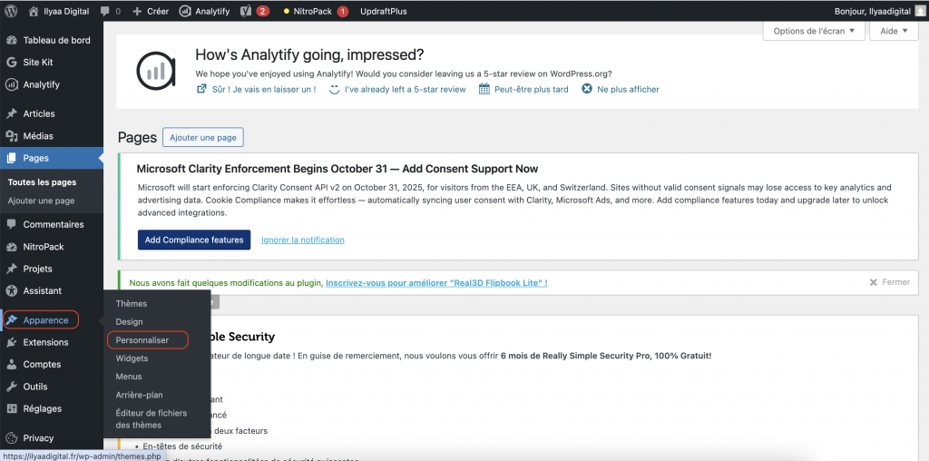 Modifier la page d'accueil  WordPress depuis le personnalisateur de thème