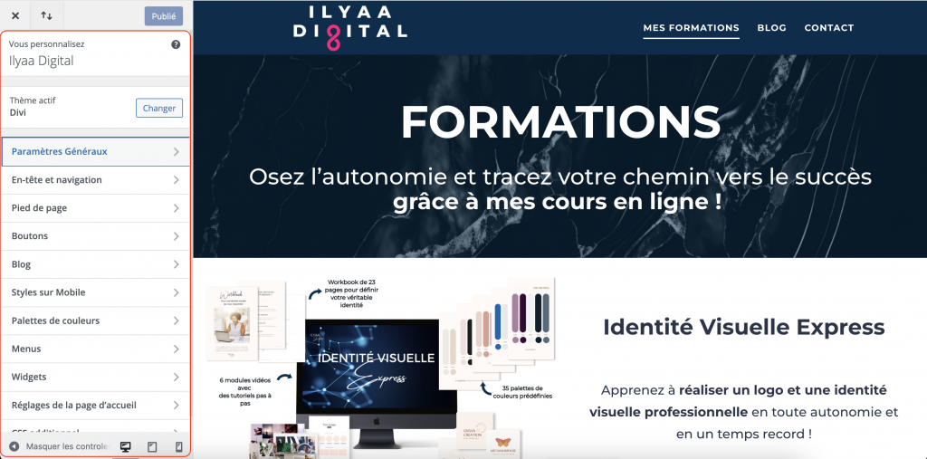 Modifier page d'accueil WordPress depuis le personnalisaeur de thème. 
